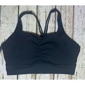 Buffbunny Sports Bra Criss Cross Back Padded Black Athletic Top XXL